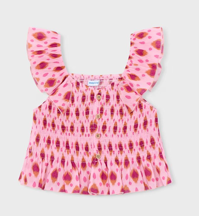 3028 printed bambula top