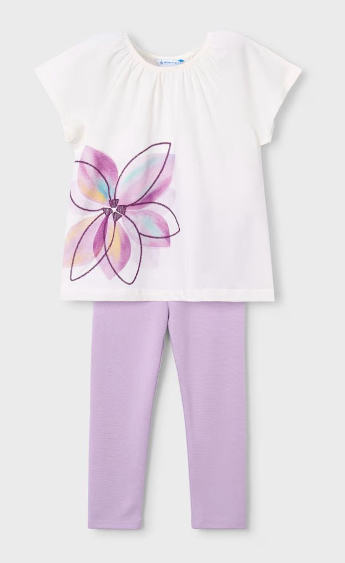 3723 Flower tee and leggings set