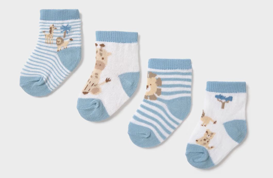 9049 Safari Print Socks 4-Pack