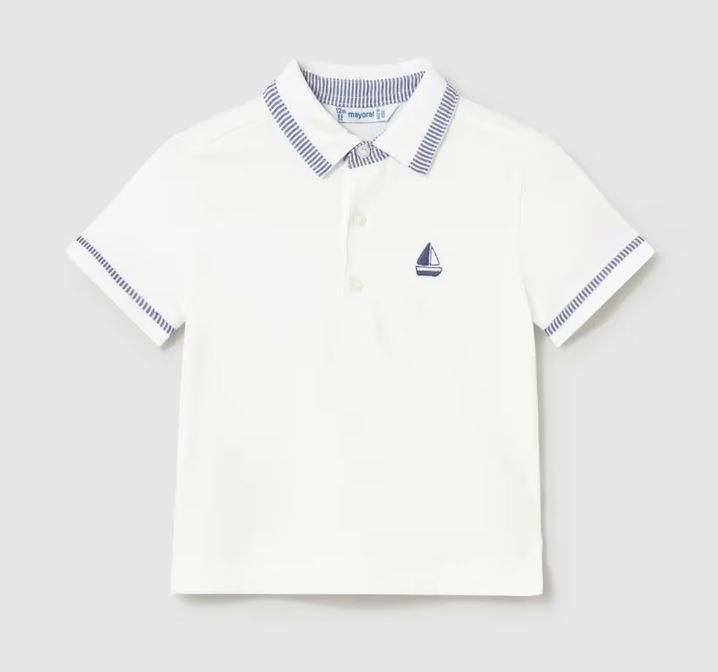 1107 white with sailboat s/s polo