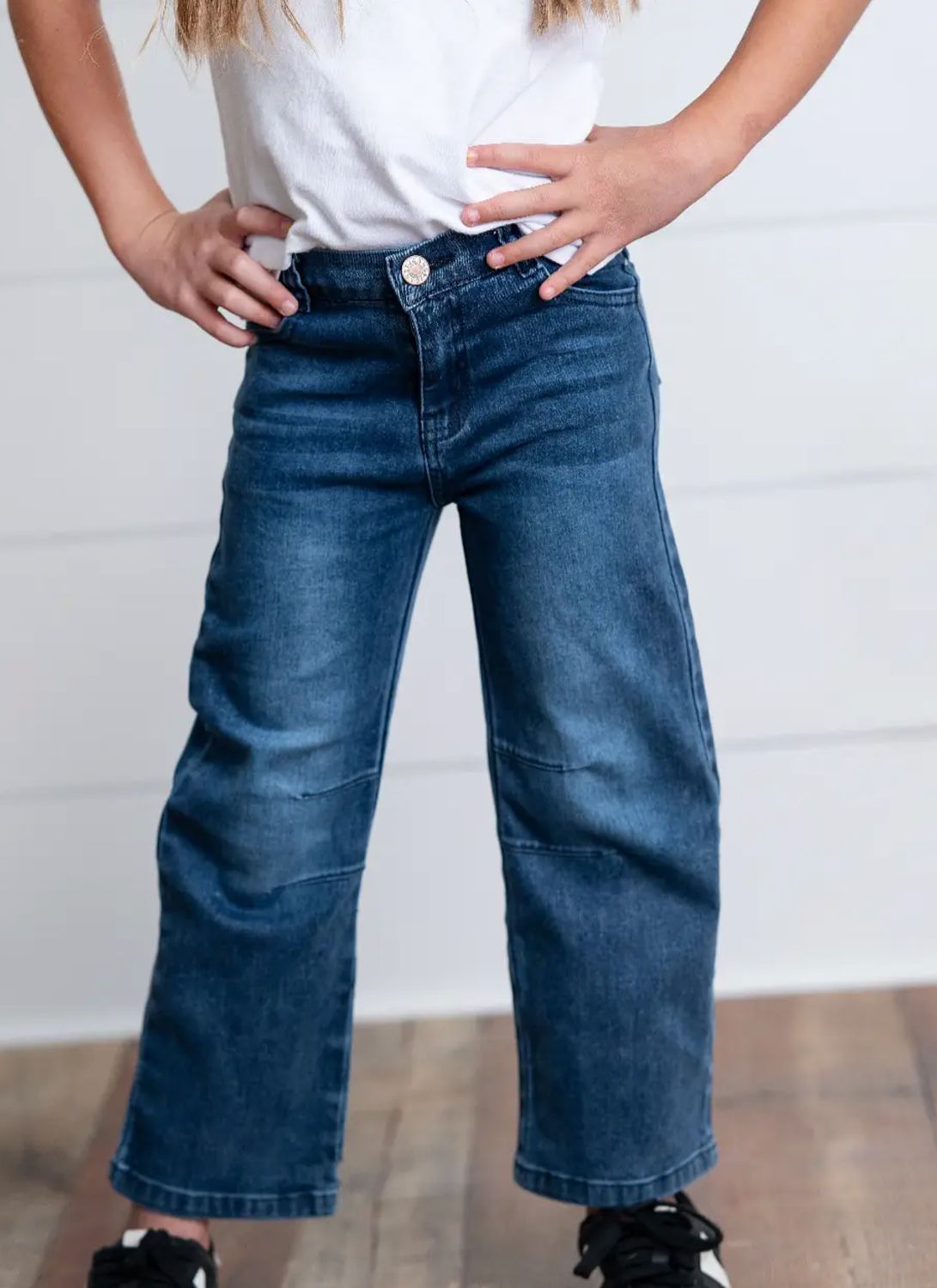 Kids Medium Wash Horse Shoe Jeans
