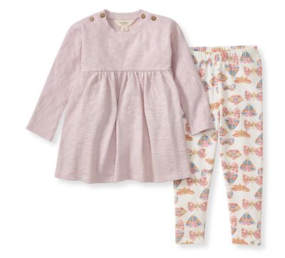 Chucky slub tunic set Soft violet