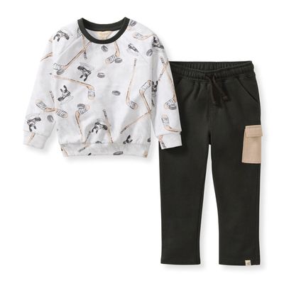 Hockey Season organic sweatshirt &amp; pant set