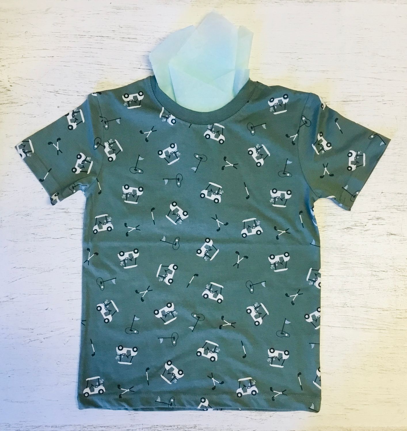 All over golf print s/s tee