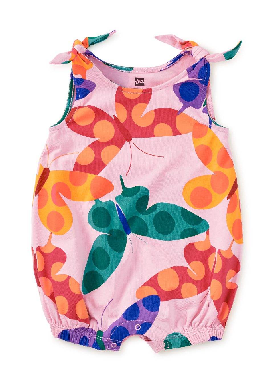 Tie Shoulder Baby Romper- Butterfly Spot