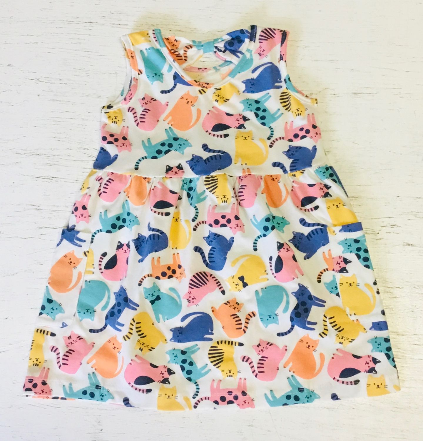 Cat Print Dress w/ Bike Short
