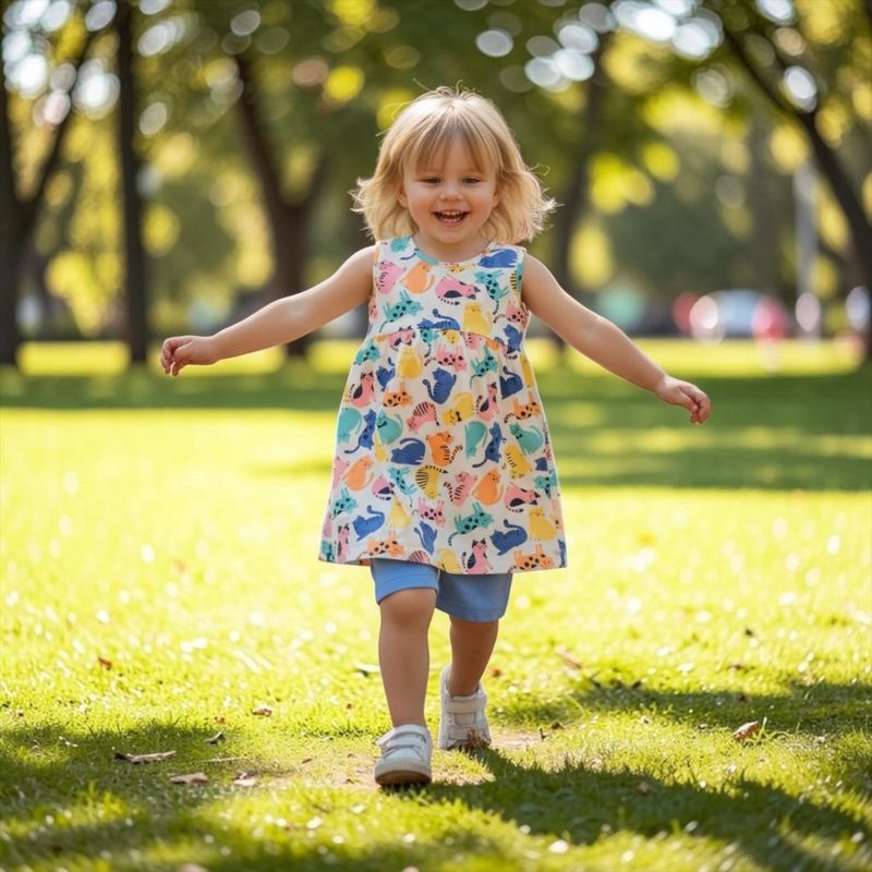 Cat Print Dress w/ Bike Short