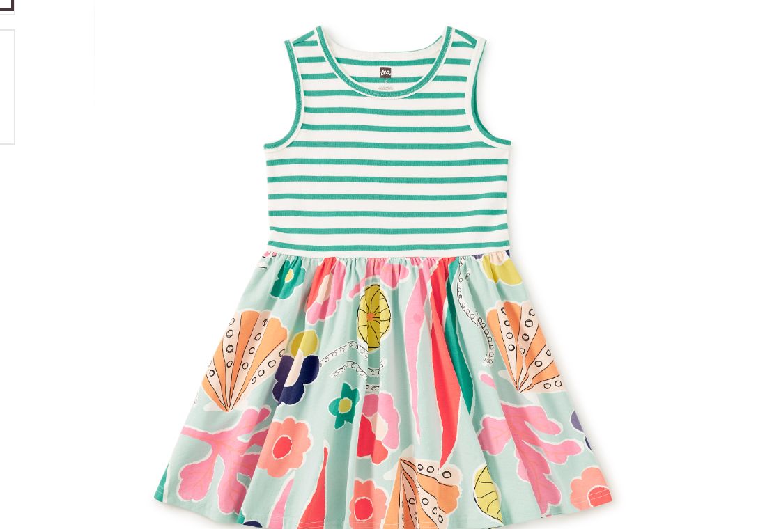 Sea Floral Tank Skirted Dress