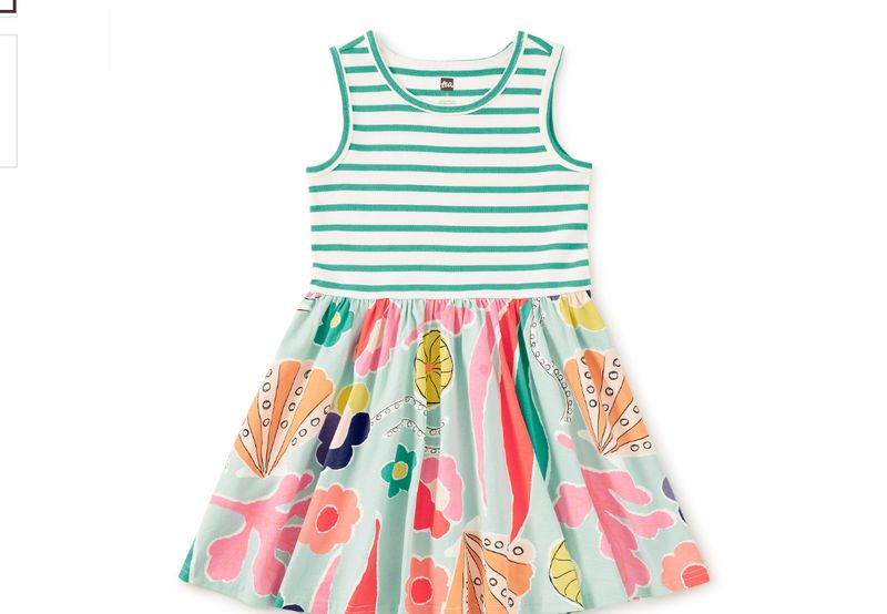 Sea Floral Tank Skirted Dress