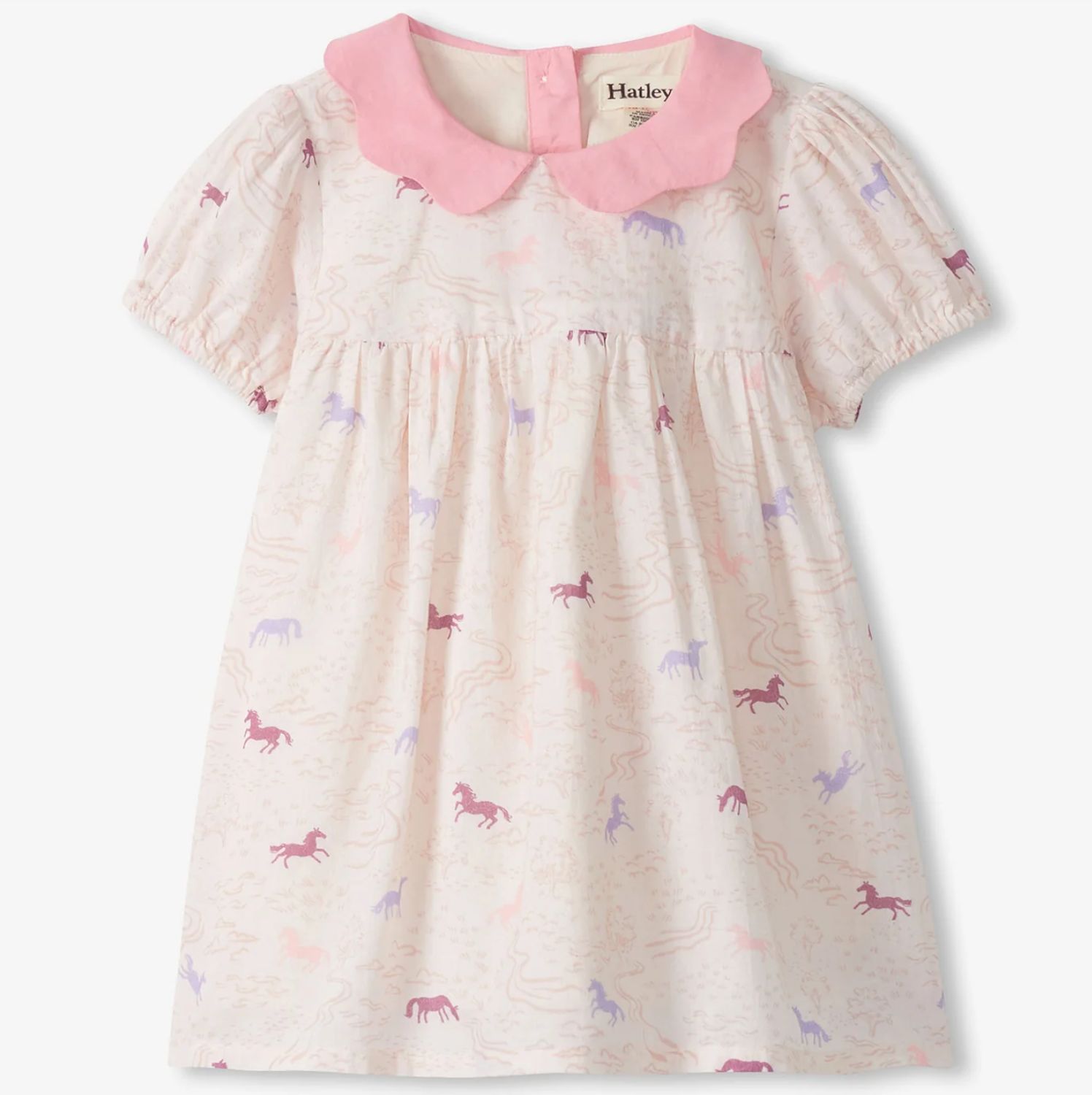 Grazing Ponies Woven Collar Dress