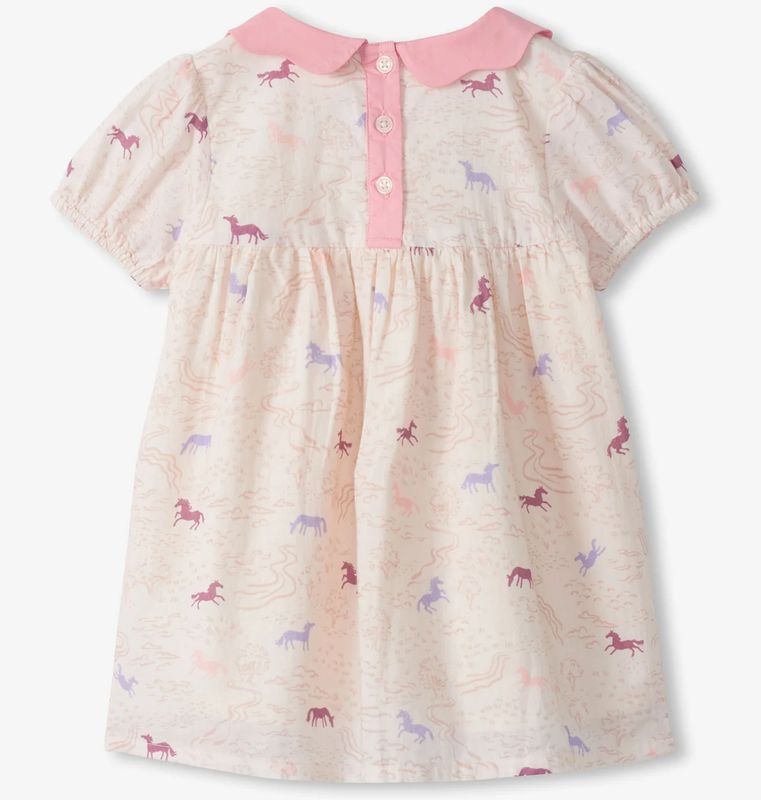 Grazing Ponies Woven Collar Dress