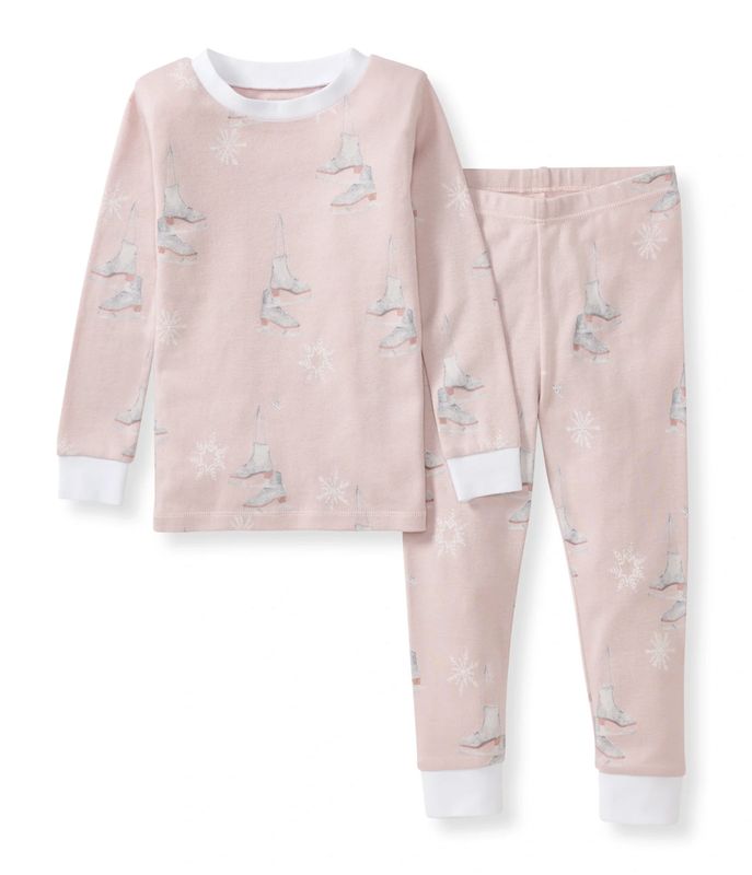Ice Skates Organic Cotton Two-Piece Pajamas