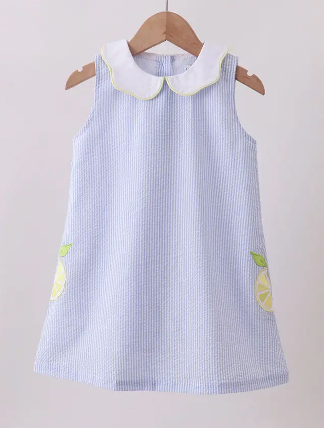 Lemon Collared Seersucker Dress