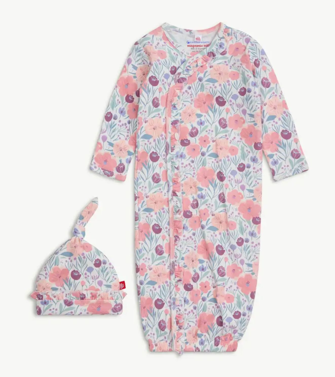 Whistledon Ruffle Placket Gown &amp; Hat Set