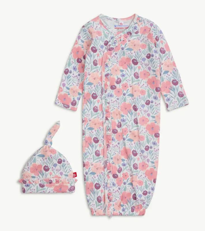 Whistledon Ruffle Placket Gown &amp; Hat Set