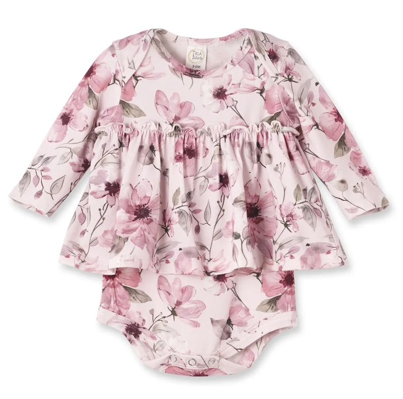 Tesa Babe Watercolor Floral Skirted Bodysuit