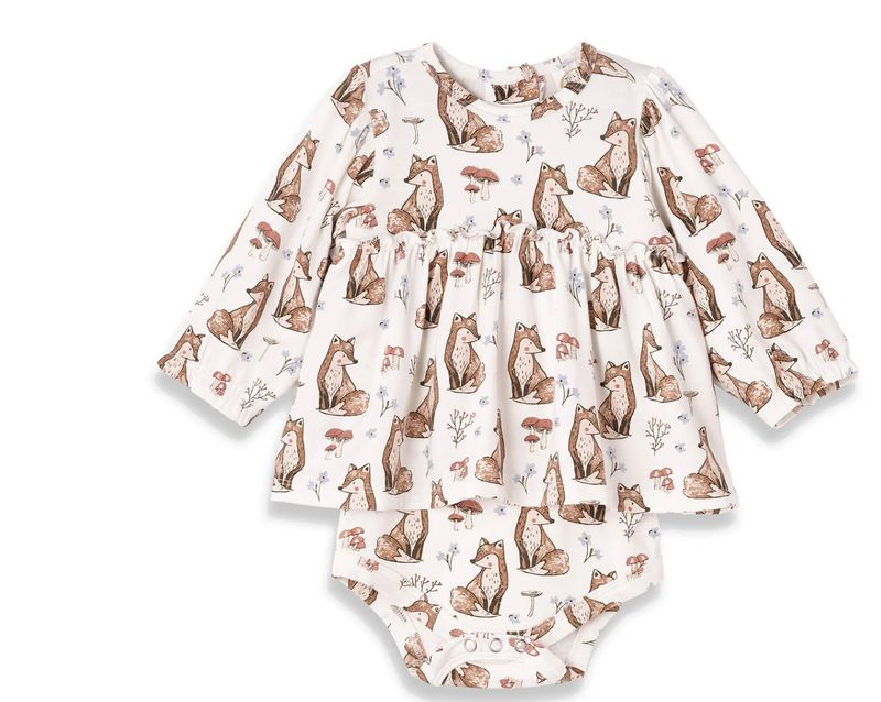 Foxy Garden L/S Skirted Bodysuit