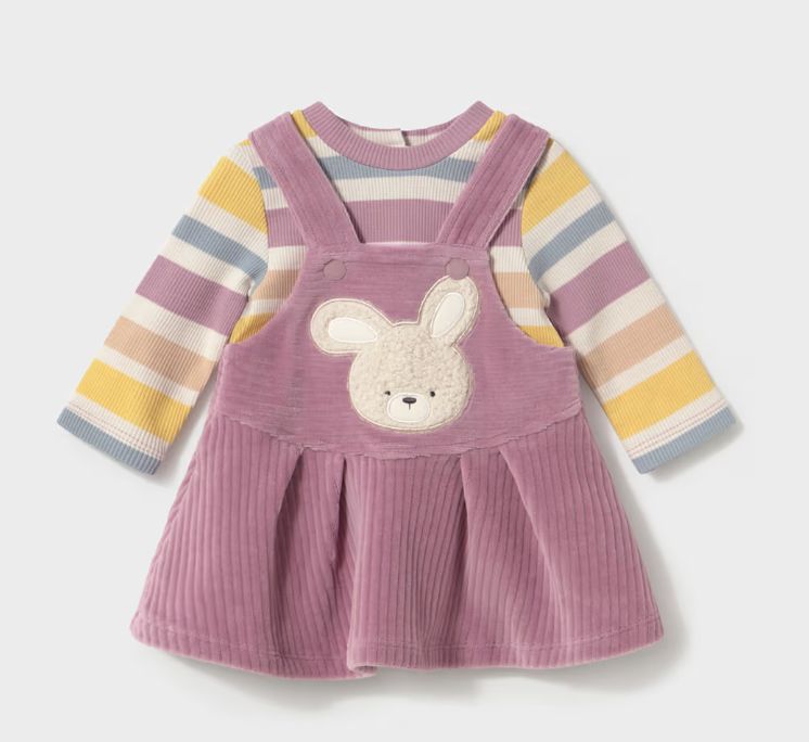 2803 Bunny Dungaree skirt set