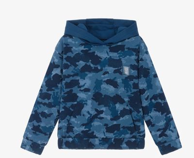 4458 Printed Pullover Blue Camo