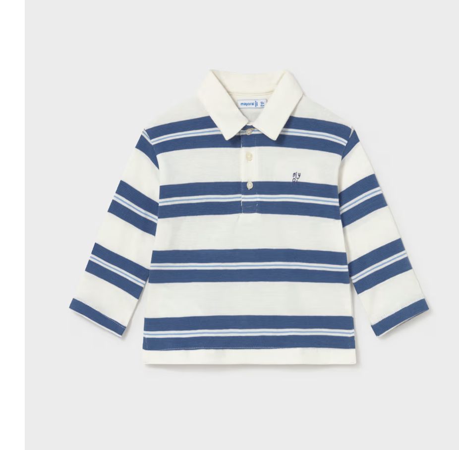 2103 L/S Stripe Polo Indigo