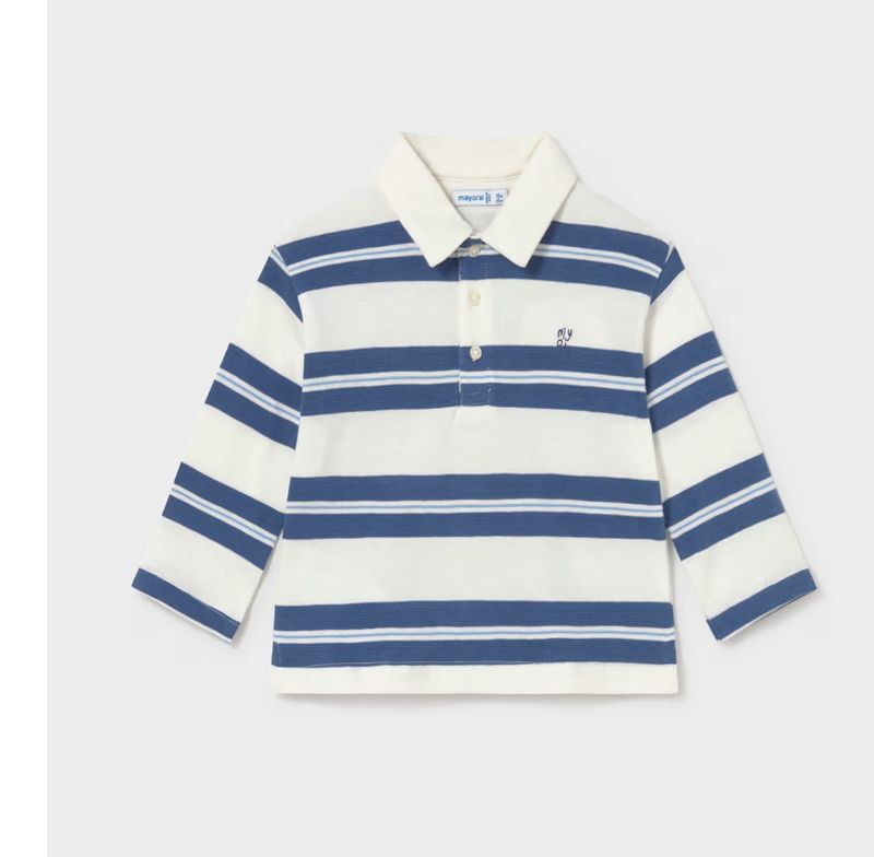 2103 L/S Stripe Polo Indigo