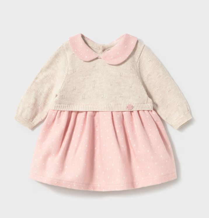 2801 Combined Knit Dress Rosa Baby