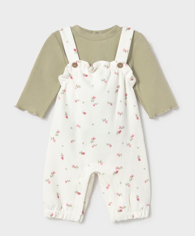 2604 printed laurel dungarees set