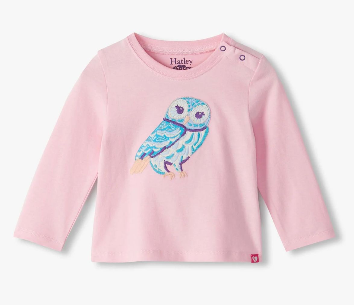 Majestic Owl Gathered Back Tee