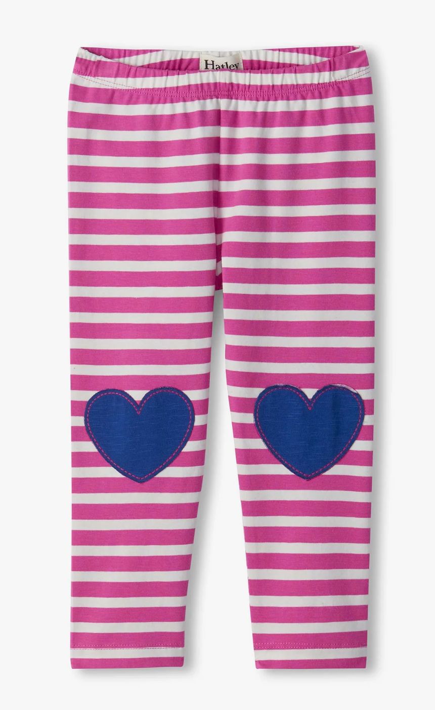 Rose Violet Stripes Jersey Leggings