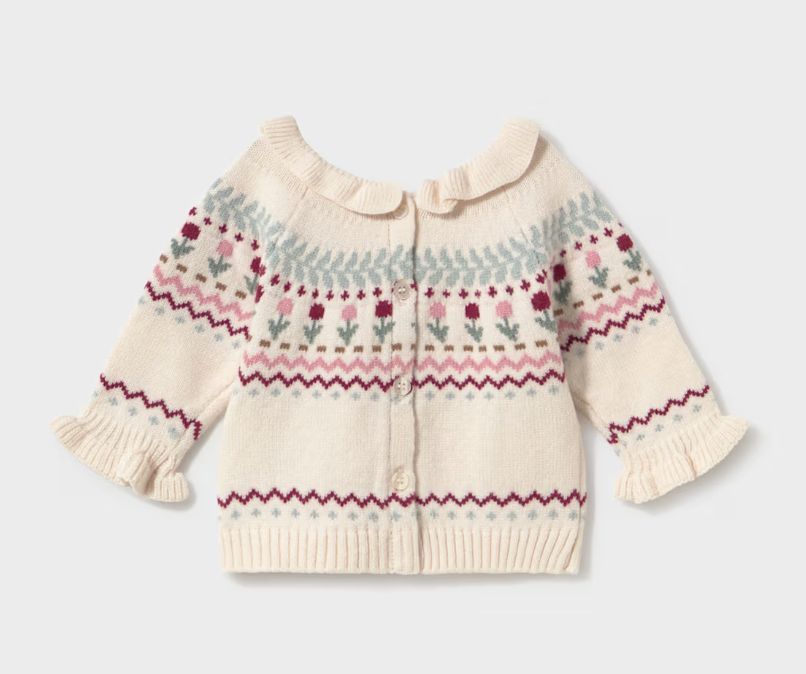 2366 Knit Sweater w/ flower pattern