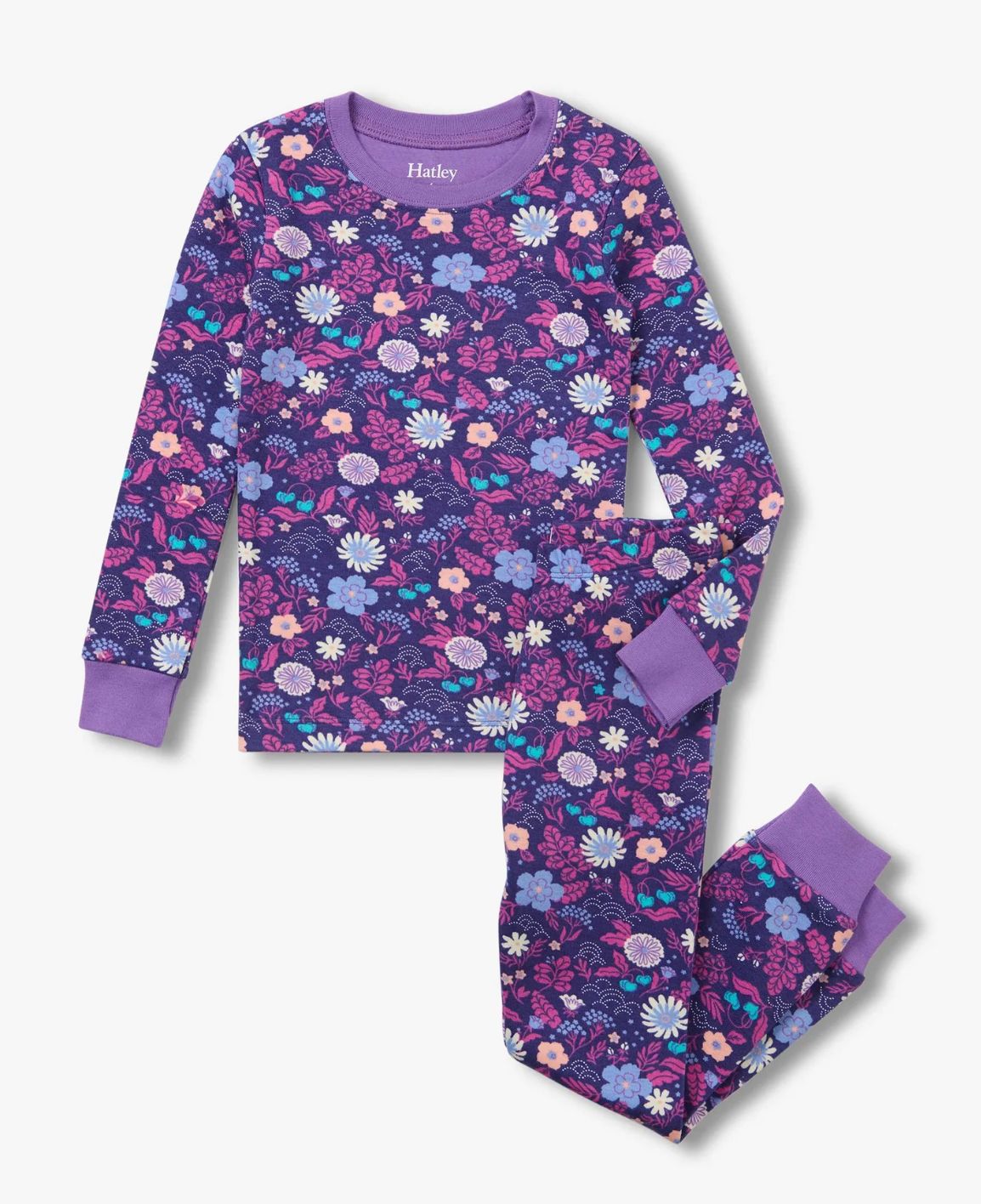 Tiny Flowers Cotton Rib Pajama Set