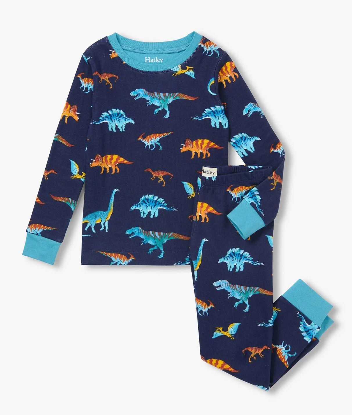 Colourful Dinos Cotton Rib Pajama Set