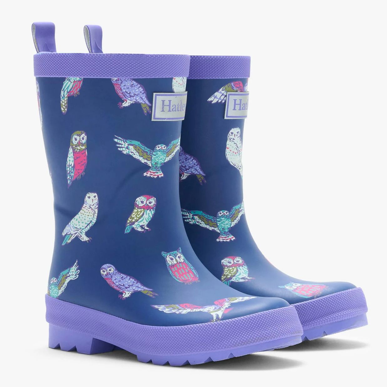 Colourful Owls Matte Rain Boots