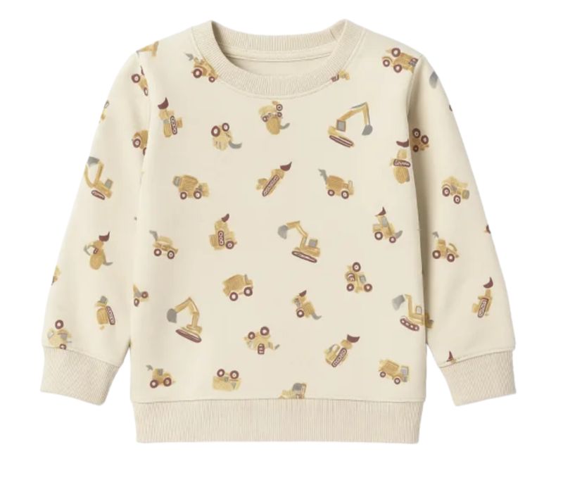 construction vehicle print pullover