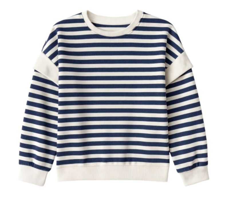 Striped long-sleeve sweatshirt