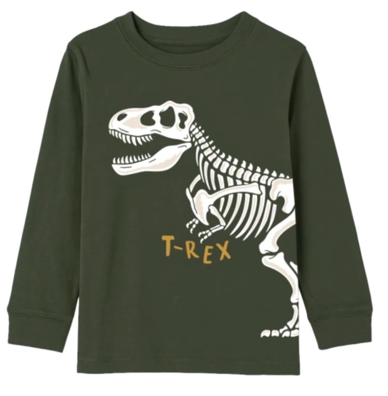 T-Rex skeleton wraparound l/s tee