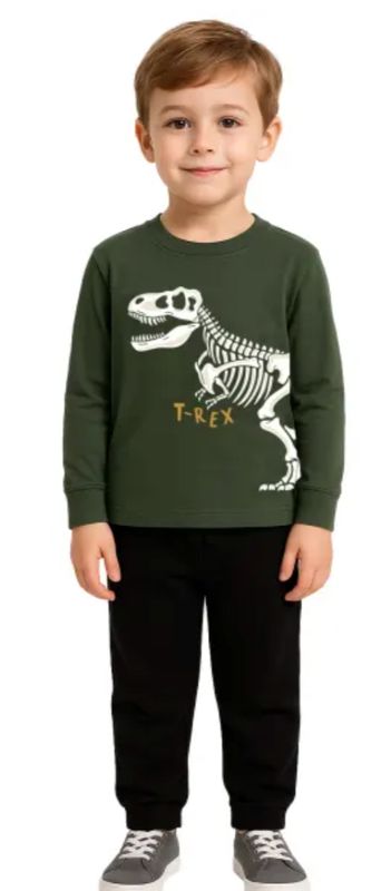 T-Rex skeleton wraparound l/s tee