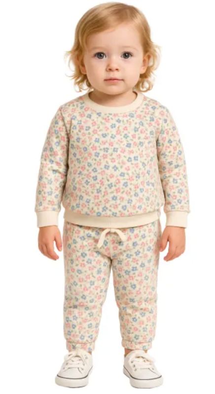 tiny multiflower infant jogger set