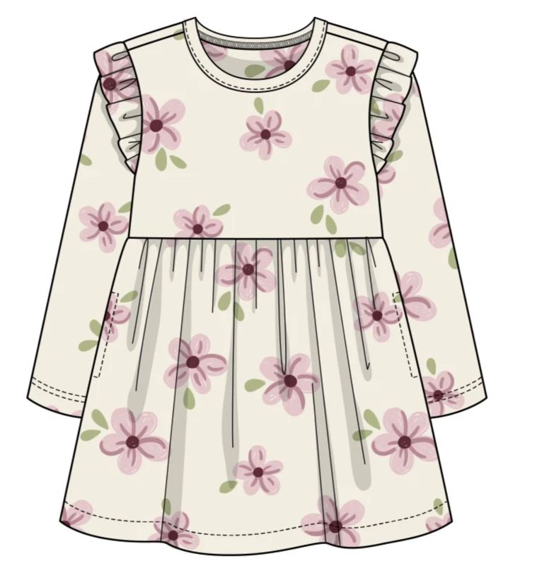 cream floral peplum top w/purple leggings set