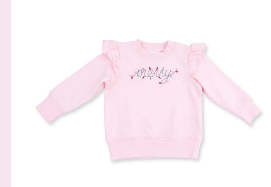 Christmas Lights Merry Ruffle Sweatshirt