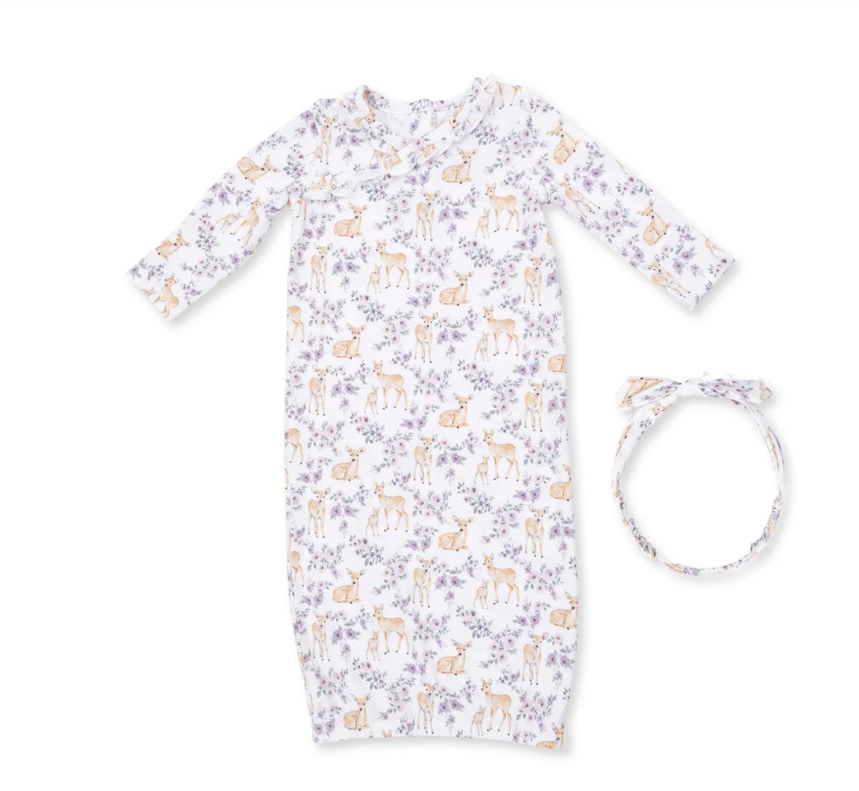 Floral Deer Kimono Gown w/ headband