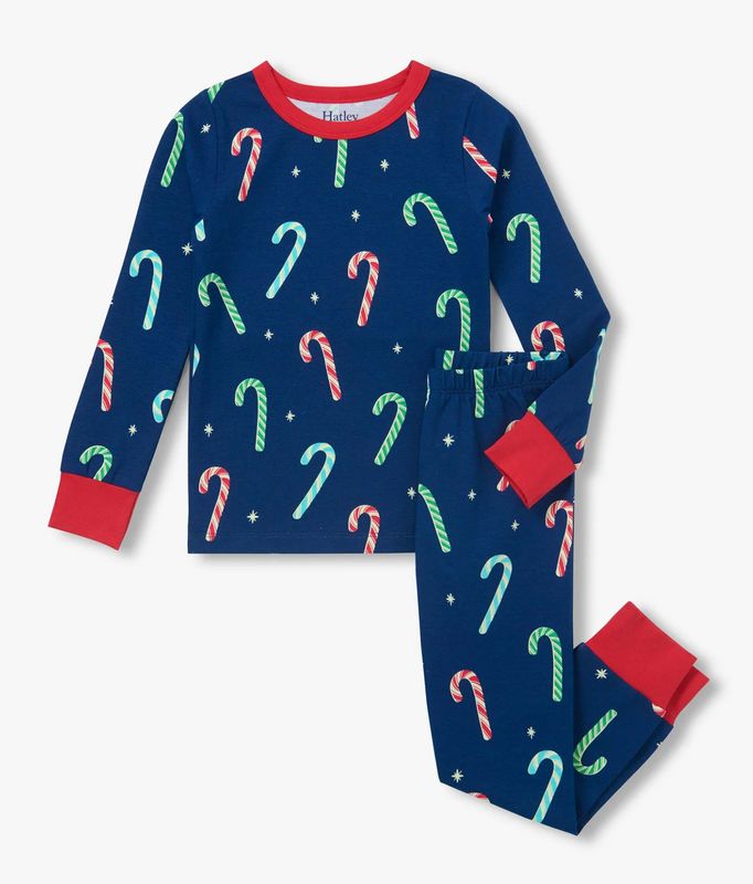 Glow in the Dark Hatley Candy Cane PJ Set