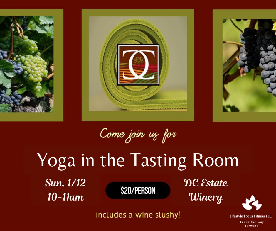 Yoga in the Tasting Room-Lifestyle Focus Fitness January 12th 10am