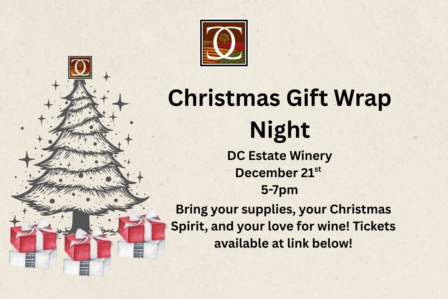 Christmas Gift Wrap Event December 21st 5-7pm