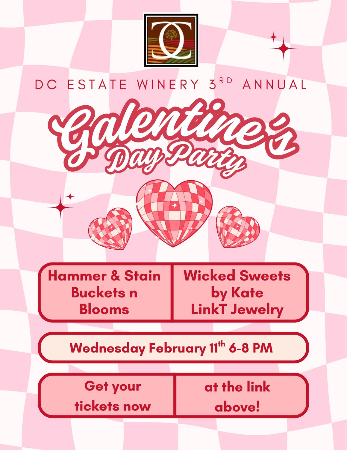 Galentine's Day February 11th 6-8pm 7pm Candle Making Class Time Slot