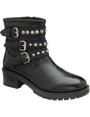 Black Celia Leather Ankle Boots | Ravel
