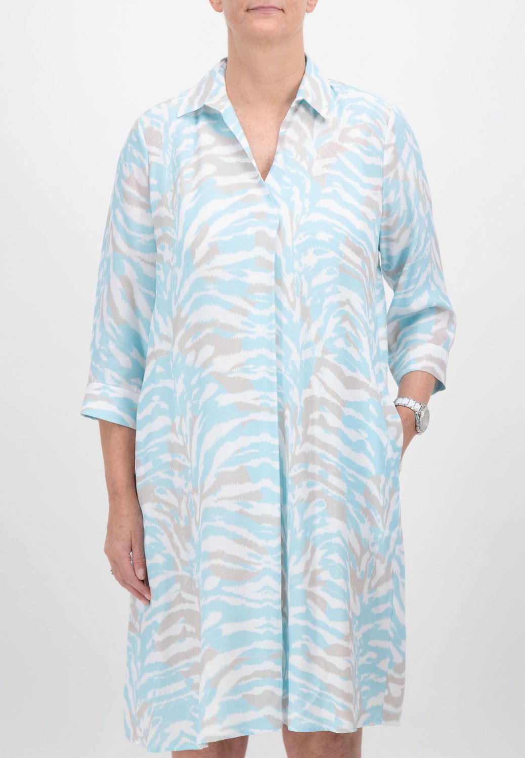 Just White Shirt Dress - Aqua J4298*HALF PRICE*