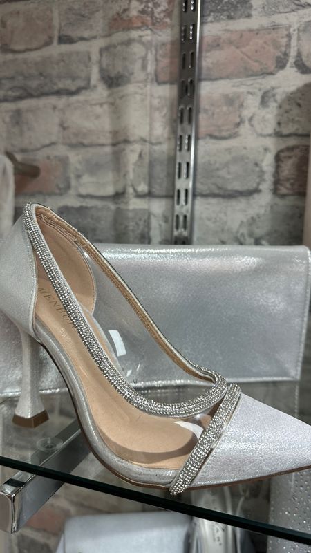 Menbur perspex silver shoe and bag