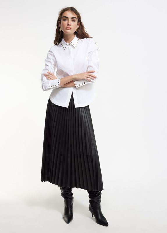 Lola Casademunt - White Eyelet Shirt - LF2415027 Lola Casademunt - White Eyelet Shirt - LF2415027