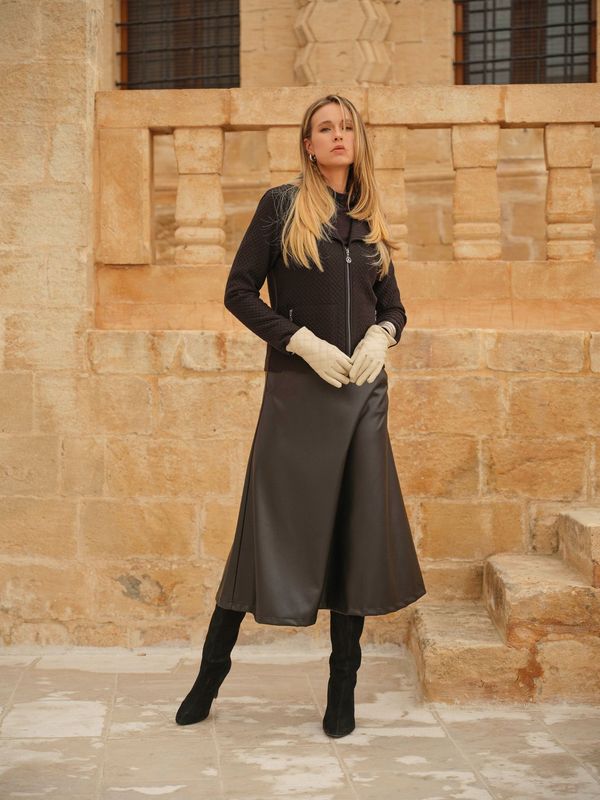 Dolcezza - Faux Leather Skirt - 74127 Dolcezza - Faux Leather Skirt - 74127